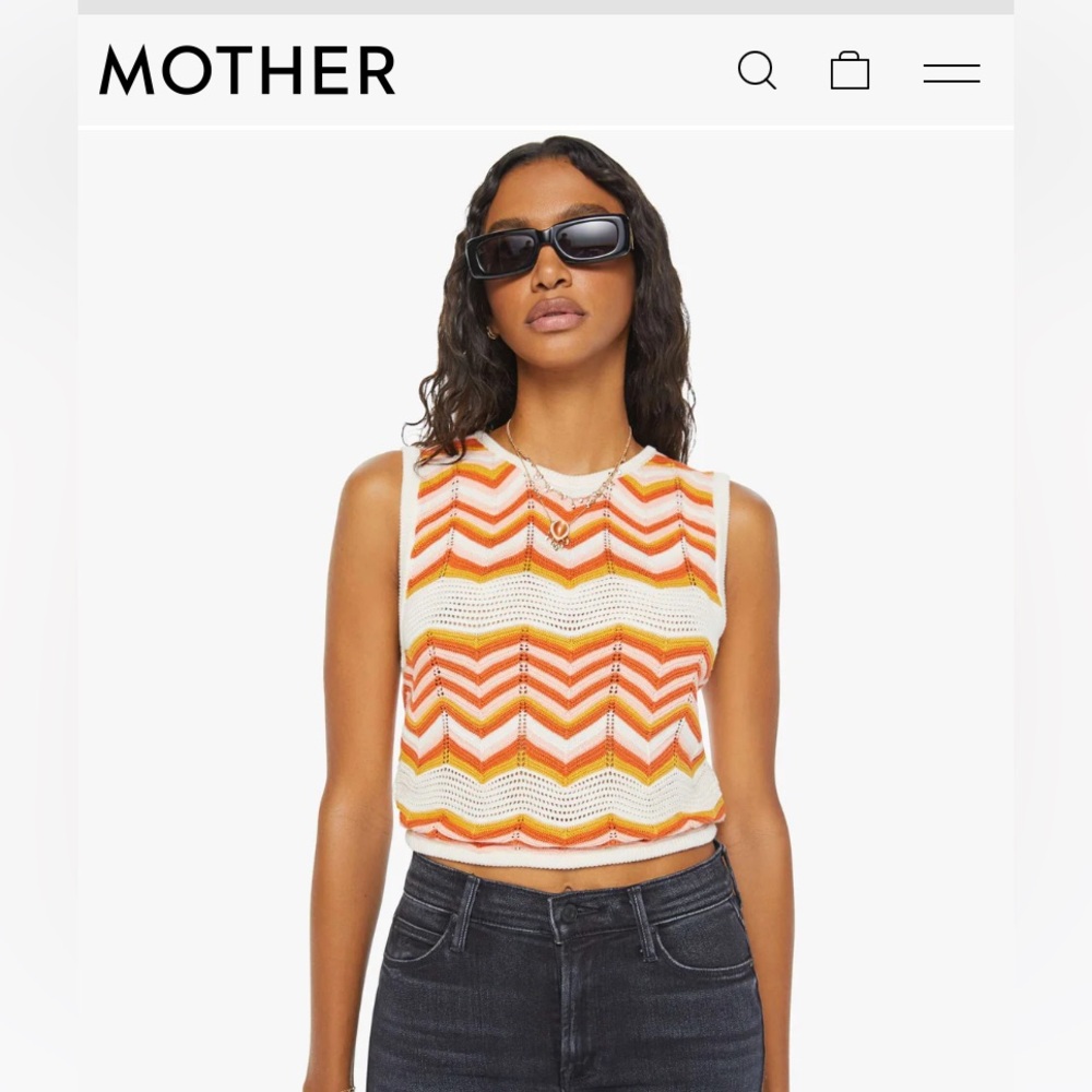 Mother Denim Open Back Chevron Top Small (On Taylor in Lavender Haze video)